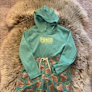 Kids Green 'Force' Hooded Pullover Swimsuit